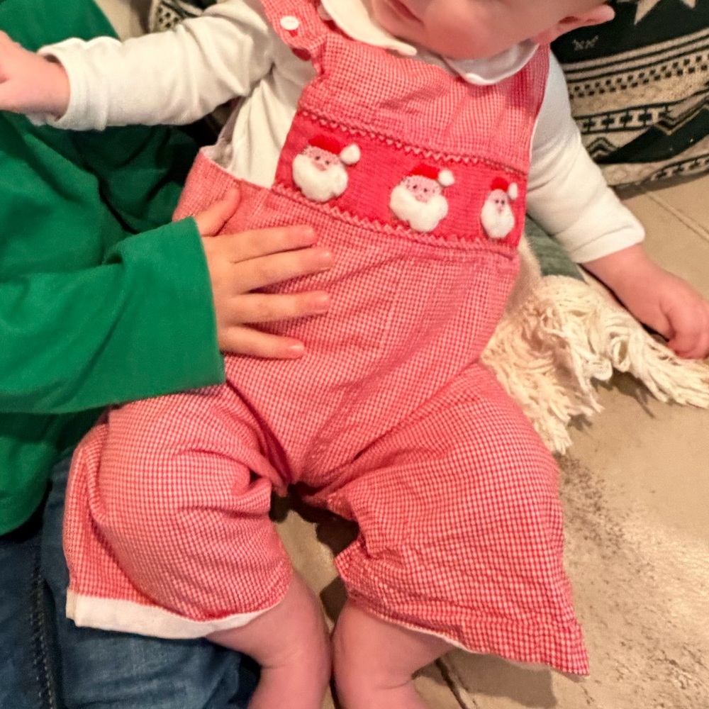 9 mo smocked Santa jon jon